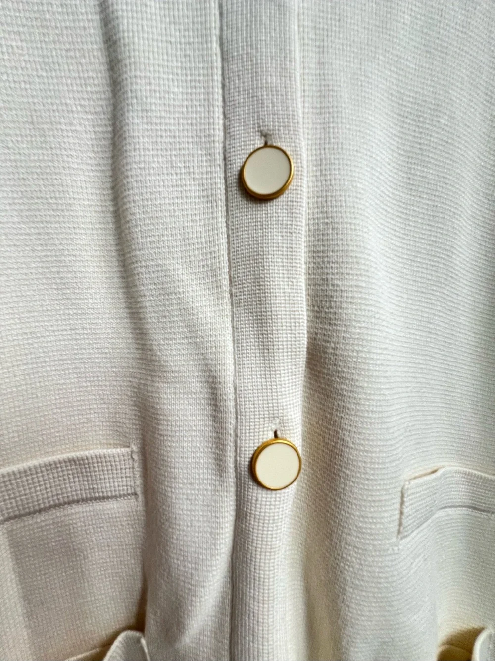 New Talbots Knit Stretch Banded Collar  Sweater Jacket Pocket Minimalist Luxury
